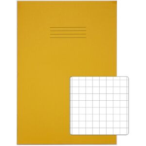 Rhino A4+ 13 X 9 " Oversized Exercise Book 80 Page 10mm Squared Yellow Pack 50 - Rhino A4+ 13 X 9 " Oversized Exercise Book 80 Page 10mm Squared Yellow Pack 50 -