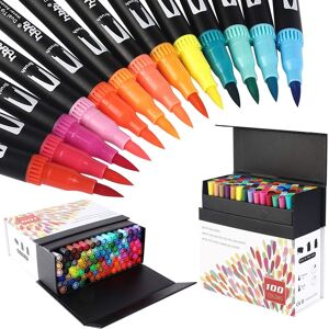 Hhhouu 100 Colours Dual Tip Brush Pen Set, Fineliner Pens, Art Markers For Adult And K Hhhouu 100 Colours Dual Tip Brush Pen Set, Fineliner Pens, Art Markers For Adult And K