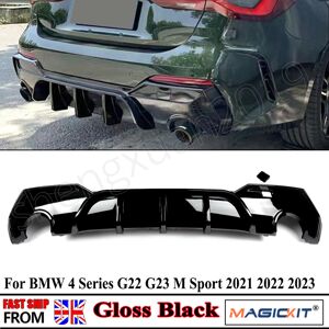 Rear Diffuser Lip Gloss Black Spoiler For Bmw 4 Series G22 G23 M Sport 2021-2023 Rear Diffuser Lip Gloss Black Spoiler For Bmw 4 Series G22 G23 M Sport 2021-2023
