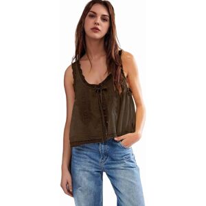 Sodial 2x(Women Summer Boho Tie Front Tops Lace Beach Button Down Tank Sleeveless6571 Sodial 2x(Women Summer Boho Tie Front Tops Lace Beach Button Down Tank Sleeveless6571