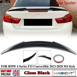 Magickit For Bmw 4 Series F33 Convertible Gloss Black M4 Style Rear Boot Spoiler Lip 14+ Magickit For Bmw 4 Series F33 Convertible Gloss Black M4 Style Rear Boot Spoiler Lip 14+