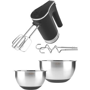 Salter Hand Mixer & Bowl Set – 2pk Steel Bowls, 5-Speed Whisk, Beater & Hooks Salter Hand Mixer & Bowl Set – 2pk Steel Bowls, 5-Speed Whisk, Beater & Hooks