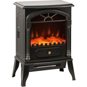 Homcom Portable Fireplace With Adjustable Thermostat, 2 Heat Settings, Black Homcom Portable Fireplace With Adjustable Thermostat, 2 Heat Settings, Black