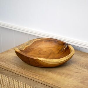 Darthome Ltd Teak Root Round Bowl 30cm Rustic Kitchen Food Hand Carved Wood Fruit Snack Table Darthome Ltd Teak Root Round Bowl 30cm Rustic Kitchen Food Hand Carved Wood Fruit Snack Table