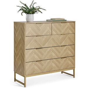 Chest Of Drawers For Bedroom, 5 Drawer Herringbone Storage Drawers, Vonhaus Chest Of Drawers For Bedroom, 5 Drawer Herringbone Storage Drawers, Vonhaus