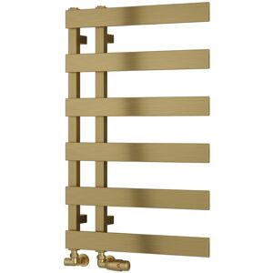 Reina Florina Designer Heated Towel Rail 800mm H X 500mm W Brushed Brass Reina Florina Designer Heated Towel Rail 800mm H X 500mm W Brushed Brass