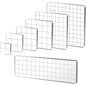 Sodial 3x(7 Pieces Acrylic Stamp Blocks, Clear Stamp Blocks Acrylic Blocks For1808 Sodial 3x(7 Pieces Acrylic Stamp Blocks, Clear Stamp Blocks Acrylic Blocks For1808
