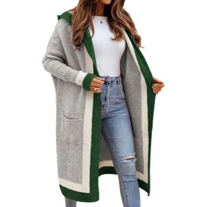 Sodial Women'S Color Vertical Striped Open Front Oversized Hooded Long Cardigan3967 Sodial Women'S Color Vertical Striped Open Front Oversized Hooded Long Cardigan3967