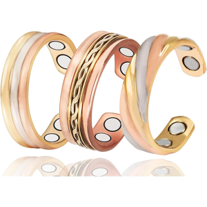Does Not Apply Tri Tone 3500 Gauss Magnetic Copper Rings For Women Or Men, 99.95% Copper Ring W Does Not Apply Tri Tone 3500 Gauss Magnetic Copper Rings For Women Or Men, 99.95% Copper Ring W