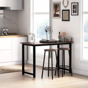 Homcom Industrial Bar Stools Set Of 2 Breakfast Bar Stools With Round Footrest Brown Homcom Industrial Bar Stools Set Of 2 Breakfast Bar Stools With Round Footrest Brown