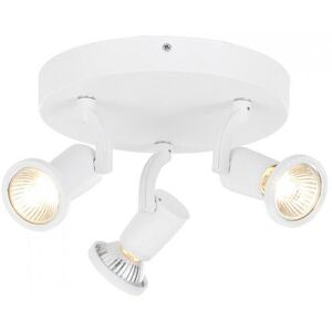 Litecraft Spotlight Plate Adjustable Gu10 Ceiling 3 Light - White Clearance Litecraft Spotlight Plate Adjustable Gu10 Ceiling 3 Light - White Clearance