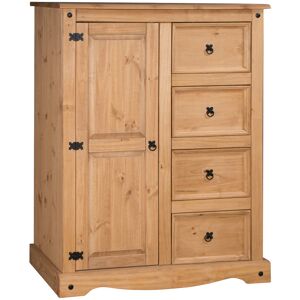 Corona Wardrobe Tallboy Small Mexican Pine 1 Door 4 Drawer By Mercers Furniture® Corona Wardrobe Tallboy Small Mexican Pine 1 Door 4 Drawer By Mercers Furniture®