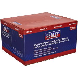 Sealey Multipurpose Paper Wipes In Dispenser Box - Creped Turquoise 69gsm 160 Sheets - Sealey Multipurpose Paper Wipes In Dispenser Box - Creped Turquoise 69gsm 160 Sheets -