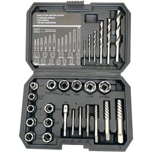 1x(26pcs Screw Extractor Center Drill Bit Guide Set Broken Damaged Remover7117 1x(26pcs Screw Extractor Center Drill Bit Guide Set Broken Damaged Remover7117