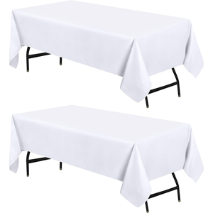 Does Not Apply Rectangle Tablecloth 150x240 Cm - (Pack Of 2) White Table Cover Machine Washable Does Not Apply Rectangle Tablecloth 150x240 Cm - (Pack Of 2) White Table Cover Machine Washable