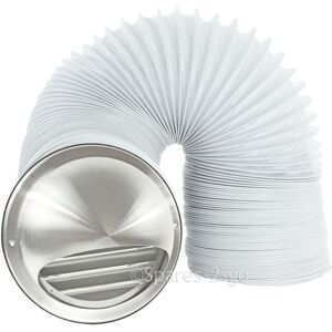 Universal Stainless Steel Wall Air Conditioning External Vent Outlet 4" + 4m Strong Hose Universal Stainless Steel Wall Air Conditioning External Vent Outlet 4" + 4m Strong Hose