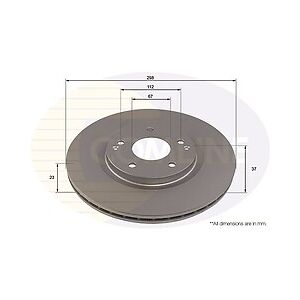 Comline Coated Brake Disc Front Axle To Fit Ssangyong Tivoli 15->, Tivoli Grand 21->, Xl Comline Coated Brake Disc Front Axle To Fit Ssangyong Tivoli 15->, Tivoli Grand 21->, Xl