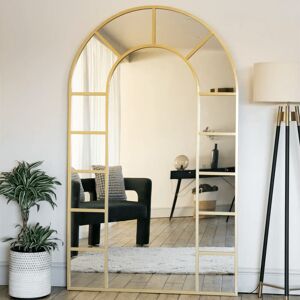 Jōbū Home Mio - Full Length Gold Metal Arched Window Mirror - 180cm X 105cm. Jōbū Home Mio - Full Length Gold Metal Arched Window Mirror - 180cm X 105cm.
