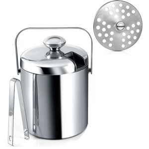 Sodial Ice Bucket With Lid, -Walled Ice Bucket With Lid, Stainless Steel, 1.32934 Sodial Ice Bucket With Lid, -Walled Ice Bucket With Lid, Stainless Steel, 1.32934