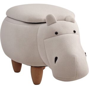 Homcom Hippo Storage Stool Cute Decoration Footrest Wood Frame Legs Cream Homcom Hippo Storage Stool Cute Decoration Footrest Wood Frame Legs Cream