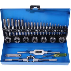 32pcs M3‑m12 Coarse Pitch Tap And Die Set With Wrench Thread Gauge Hand Tools♫ 32pcs M3‑m12 Coarse Pitch Tap And Die Set With Wrench Thread Gauge Hand Tools♫