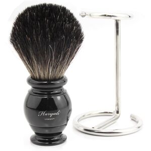 Haryali London Pure Black Badger Hair Shaving Brush With Stainless Steel Stand Gift Shaving Set Haryali London Pure Black Badger Hair Shaving Brush With Stainless Steel Stand Gift Shaving Set