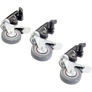 Set Of Three Caster Wheels For Pixapro Century C-Stands (30mm Leg Diameter) Set Of Three Caster Wheels For Pixapro Century C-Stands (30mm Leg Diameter)