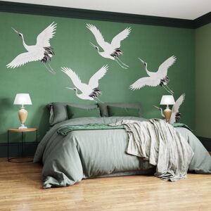 Superfresco Easy Cranes In Flight Emerald Print To Order Fixed Size Mural Superfresco Easy Cranes In Flight Emerald Print To Order Fixed Size Mural
