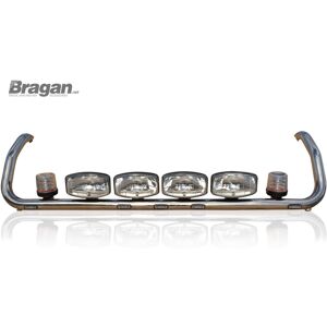 Bragan™ Roof Bar + Leds + Spots + Clear Beacon For Scania 4 Series Topline Cab Stainless Bragan™ Roof Bar + Leds + Spots + Clear Beacon For Scania 4 Series Topline Cab Stainless