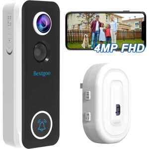 4mp Doorbell Camera Wireless, Wifi Video Doorbell Wireless With Chime, 10000mah 4mp Doorbell Camera Wireless, Wifi Video Doorbell Wireless With Chime, 10000mah