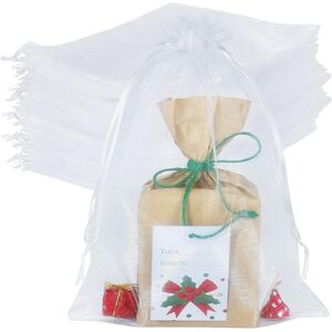 Hrx Package 100pcs Large Organza Bags White, 20x30 Cm Mesh Gift Drawstring Pouches Goodie B Hrx Package 100pcs Large Organza Bags White, 20x30 Cm Mesh Gift Drawstring Pouches Goodie B