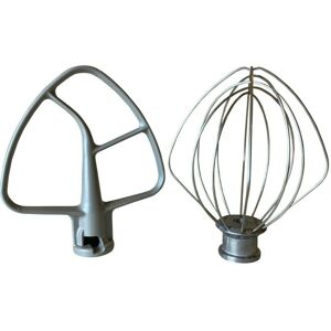 KitchenAid Grey Coated Flat Beater And Wire Whisk (15.5cm) Fits 4.5qt Artisan KitchenAid Grey Coated Flat Beater And Wire Whisk (15.5cm) Fits 4.5qt Artisan