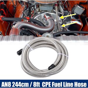 X Autohaux 8ft An8 Car Braided Stainless Steel Cpe Oil Fuel Gas Line Hose Silver Tone X Autohaux 8ft An8 Car Braided Stainless Steel Cpe Oil Fuel Gas Line Hose Silver Tone