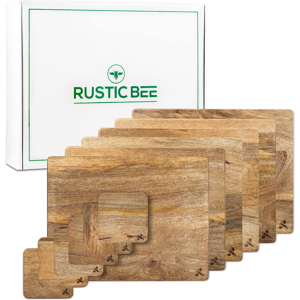 Does Not Apply Premium Mango Wooden Placemats And Coaster Sets 6 - Beautiful, Eco-Friendly, Non Does Not Apply Premium Mango Wooden Placemats And Coaster Sets 6 - Beautiful, Eco-Friendly, Non