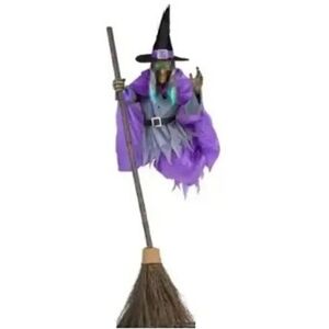 Sodial 2x(Halloween Broom Witch Decoration 6-Foot-Tall Flying Witch Decoration3044 Sodial 2x(Halloween Broom Witch Decoration 6-Foot-Tall Flying Witch Decoration3044