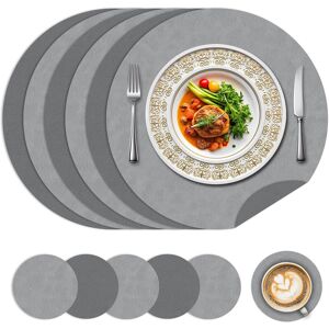 Round Placemats And Coasters Set Of 6,38 Cm Dual Sided Non-Slip And Waterproof K Round Placemats And Coasters Set Of 6,38 Cm Dual Sided Non-Slip And Waterproof K