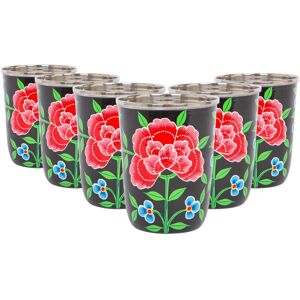 Billy Can 6x Carbon Peony 300ml Stainless Steel Hand-Painted Picnic Cups Billy Can 6x Carbon Peony 300ml Stainless Steel Hand-Painted Picnic Cups
