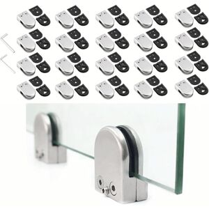 Nisorpa 20pcs Glass Clamp Bracket 10-12mm Stainless Steel Glass Clip Flat Back Nisorpa 20pcs Glass Clamp Bracket 10-12mm Stainless Steel Glass Clip Flat Back