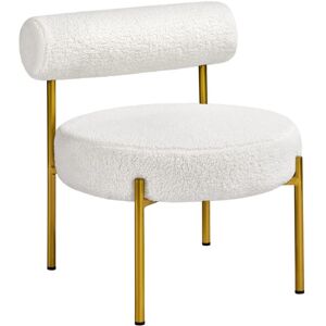 Ukmart365 Boucle Accent Chair Gold Metal Legs For Living Room Bedroom Lounge White Ukmart365 Boucle Accent Chair Gold Metal Legs For Living Room Bedroom Lounge White