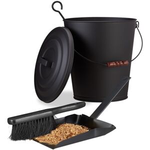Relaxdays Fireplace Cleaning Set Brush Set For 24 L Metal Ash Bucket 24 Litres Relaxdays Fireplace Cleaning Set Brush Set For 24 L Metal Ash Bucket 24 Litres