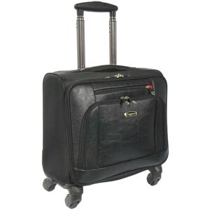 A1 Fashion Goods Pilot Case Leather Look 4 Wheels Business Travel On Board Cabin Size Bag Black A1 Fashion Goods Pilot Case Leather Look 4 Wheels Business Travel On Board Cabin Size Bag Black