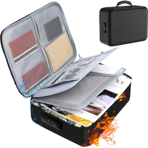 Does Not Apply Fireproof Waterproof Document Box - 14.6''×11.4''×4'' Large Capacity Document Ba Does Not Apply Fireproof Waterproof Document Box - 14.6''×11.4''×4'' Large Capacity Document Ba