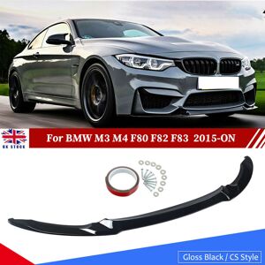 Front Splitter Lip For Bmw M3 M4 F80 F82 F83 2015+ Cs Style Gloss Black Uk Front Splitter Lip For Bmw M3 M4 F80 F82 F83 2015+ Cs Style Gloss Black Uk