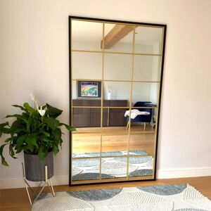 Jōbū Home Black Gold Full Length Rectangle Lattice Grid Mirror - 180cm X 105cm Jōbū Home Black Gold Full Length Rectangle Lattice Grid Mirror - 180cm X 105cm