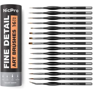 Nicpro 16pcs Miniature Paint Brushes, Model Paint Paint Brushes Micro Detail Pa Nicpro 16pcs Miniature Paint Brushes, Model Paint Paint Brushes Micro Detail Pa