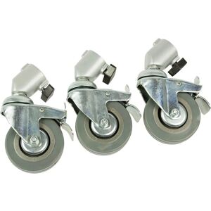 Pixapro Set Of Rubber Caster Wheels For Lighting Stands & Tripods Braking Mechanism 75mm Pixapro Set Of Rubber Caster Wheels For Lighting Stands & Tripods Braking Mechanism 75mm