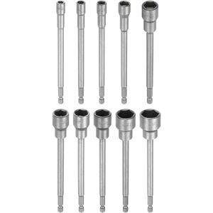 Uxcell 10pcs Nut Driver Drill Bit 6-19mm Socket 1/4\" Hex Shank 6\" Long Magnetic Setter Uxcell 10pcs Nut Driver Drill Bit 6-19mm Socket 1/4\" Hex Shank 6\" Long Magnetic Setter