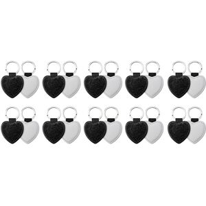Eurowagens 20 Piece Sublimation Blanks Keychain Glitter Pu Leather Keychain Black Eurowagens 20 Piece Sublimation Blanks Keychain Glitter Pu Leather Keychain Black