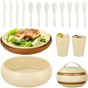 Does Not Apply 21 Piece Camping Plates And Bowls Set For 4 People, Picnic Tableware With Plates Does Not Apply 21 Piece Camping Plates And Bowls Set For 4 People, Picnic Tableware With Plates