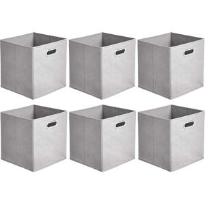 amazon Basics Amazon Basics Collapsible Fabric Storage Cubes With Oval Grommets - 6-Pack, Lig amazon Basics Amazon Basics Collapsible Fabric Storage Cubes With Oval Grommets - 6-Pack, Lig